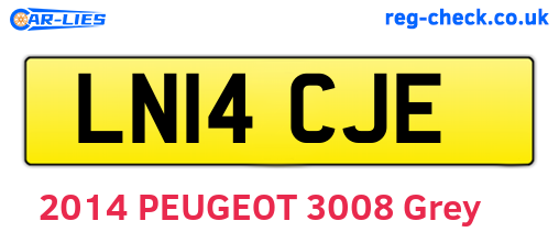 LN14CJE are the vehicle registration plates.