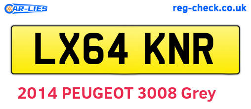 LX64KNR are the vehicle registration plates.