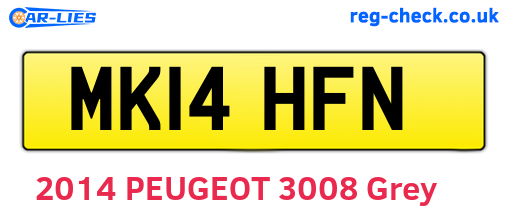 MK14HFN are the vehicle registration plates.