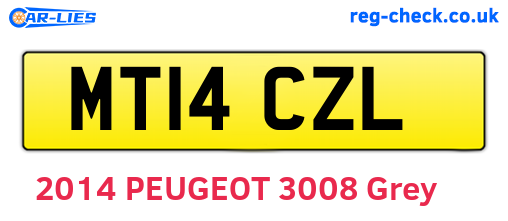MT14CZL are the vehicle registration plates.