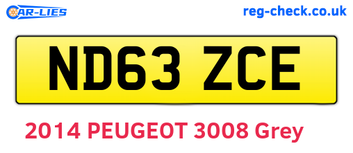 ND63ZCE are the vehicle registration plates.