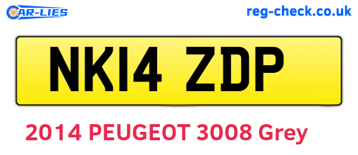 NK14ZDP are the vehicle registration plates.