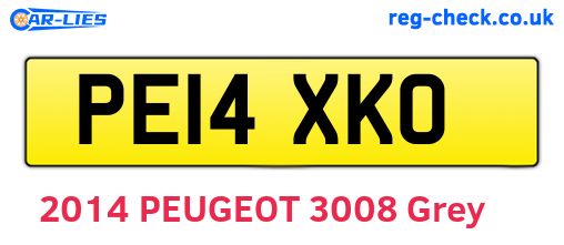 PE14XKO are the vehicle registration plates.