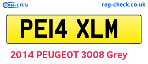 PE14XLM are the vehicle registration plates.