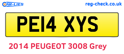 PE14XYS are the vehicle registration plates.