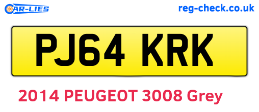 PJ64KRK are the vehicle registration plates.