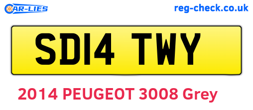 SD14TWY are the vehicle registration plates.