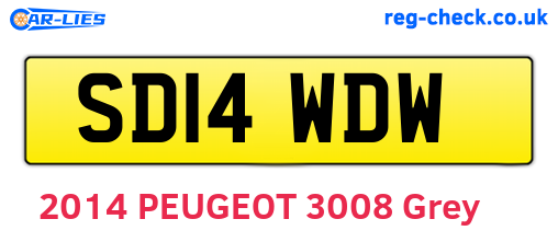 SD14WDW are the vehicle registration plates.