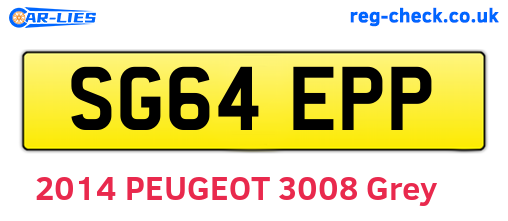 SG64EPP are the vehicle registration plates.