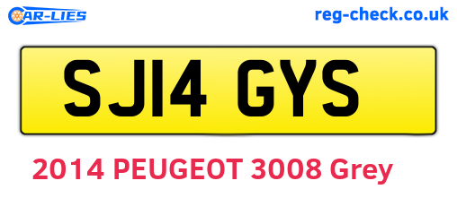 SJ14GYS are the vehicle registration plates.