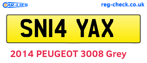 SN14YAX are the vehicle registration plates.