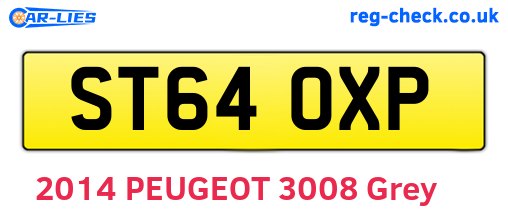 ST64OXP are the vehicle registration plates.