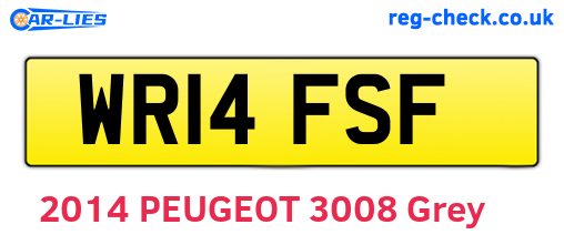 WR14FSF are the vehicle registration plates.