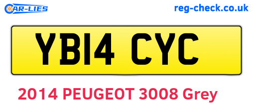 YB14CYC are the vehicle registration plates.