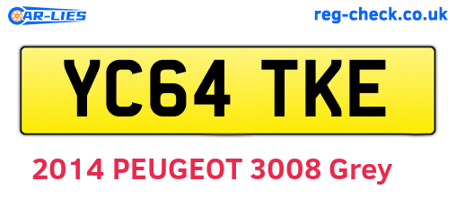 YC64TKE are the vehicle registration plates.