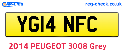 YG14NFC are the vehicle registration plates.