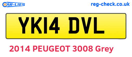 YK14DVL are the vehicle registration plates.