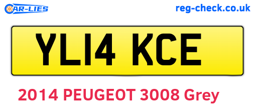 YL14KCE are the vehicle registration plates.