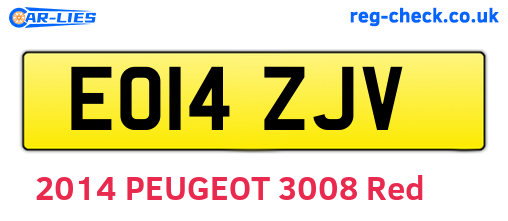 EO14ZJV are the vehicle registration plates.