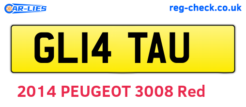 GL14TAU are the vehicle registration plates.