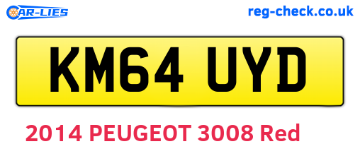KM64UYD are the vehicle registration plates.