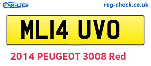 ML14UVO are the vehicle registration plates.