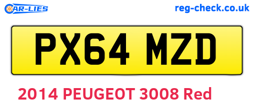 PX64MZD are the vehicle registration plates.