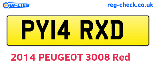 PY14RXD are the vehicle registration plates.