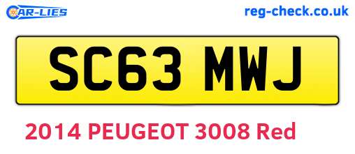 SC63MWJ are the vehicle registration plates.