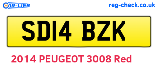 SD14BZK are the vehicle registration plates.