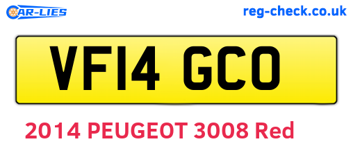 VF14GCO are the vehicle registration plates.