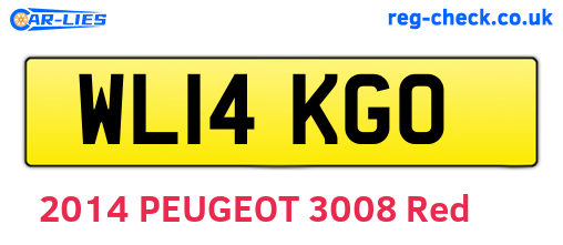 WL14KGO are the vehicle registration plates.