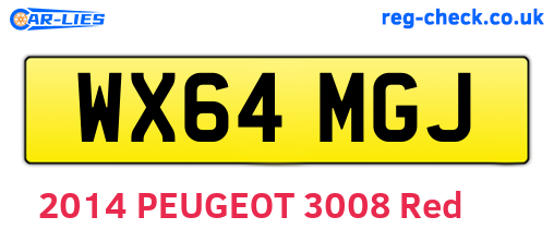 WX64MGJ are the vehicle registration plates.