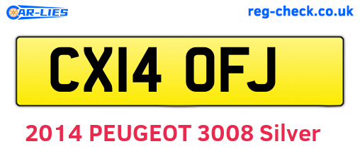 CX14OFJ are the vehicle registration plates.