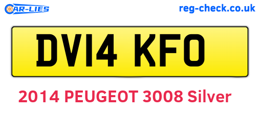DV14KFO are the vehicle registration plates.