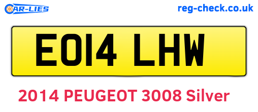 EO14LHW are the vehicle registration plates.
