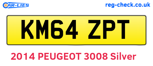 KM64ZPT are the vehicle registration plates.