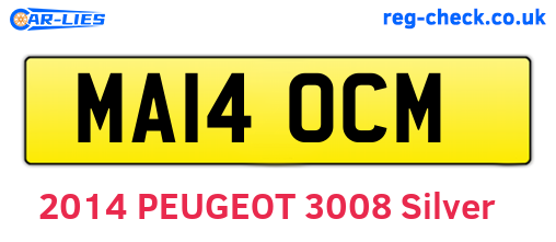MA14OCM are the vehicle registration plates.