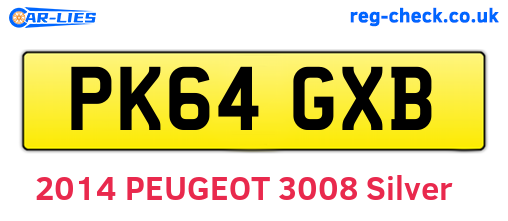 PK64GXB are the vehicle registration plates.
