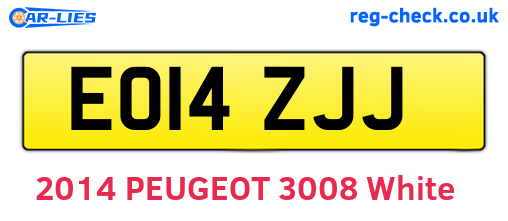 EO14ZJJ are the vehicle registration plates.