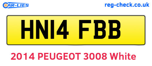 HN14FBB are the vehicle registration plates.