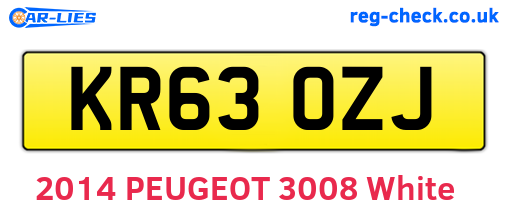 KR63OZJ are the vehicle registration plates.