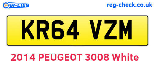KR64VZM are the vehicle registration plates.