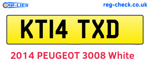 KT14TXD are the vehicle registration plates.