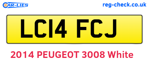 LC14FCJ are the vehicle registration plates.