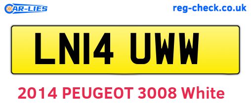 LN14UWW are the vehicle registration plates.
