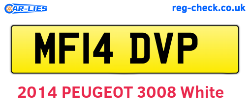 MF14DVP are the vehicle registration plates.