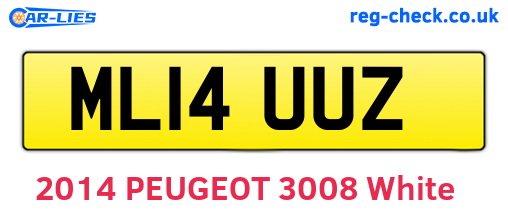 ML14UUZ are the vehicle registration plates.