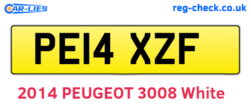 PE14XZF are the vehicle registration plates.
