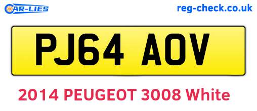 PJ64AOV are the vehicle registration plates.